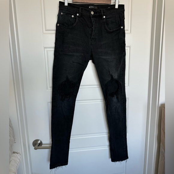 Black Distressed Skinny Jeans